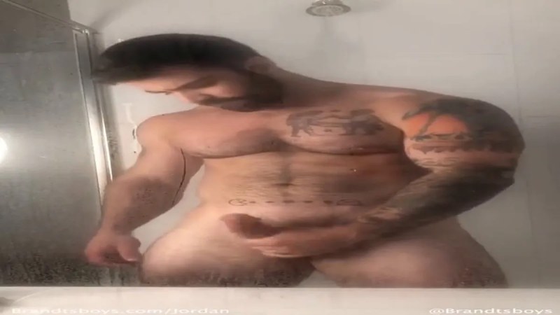 Jerking Off In The Shower And Tasting My Load – JordanxBrandt – Gay For Fans (1) video